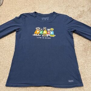 Life is Good Women’s “Peace” Dog Long-Sleeve T-Shirt